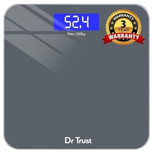 Dr Trust (USA) Electronic Platinum Rechargeable Digital Personal Weighing Scale for Human Body Grey with 3 year warranty
