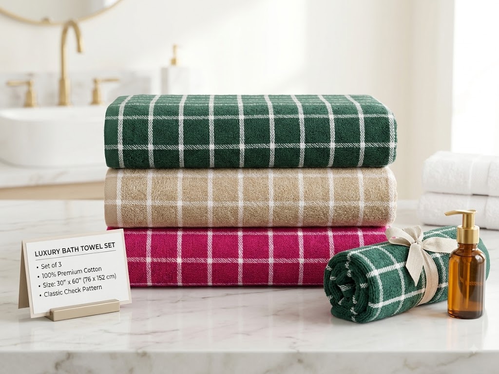 Luxury Bath Towel - 100% Cotton Towel - size 30” x 60” – Pack of three - Three days return only for wrong and damaged items only